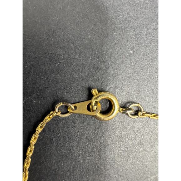 Vintage 1/20 10k Gold Filled Blue Topaz Cross Pendant Necklace C.T Signed - Picture 8 of 9